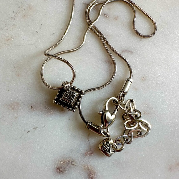 Brighton Square Crystal Pendant on Serpentine Chain - Picture 7 of 8